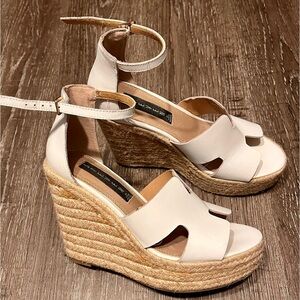 White leather Espadrilles, used maybe once in new mint condition